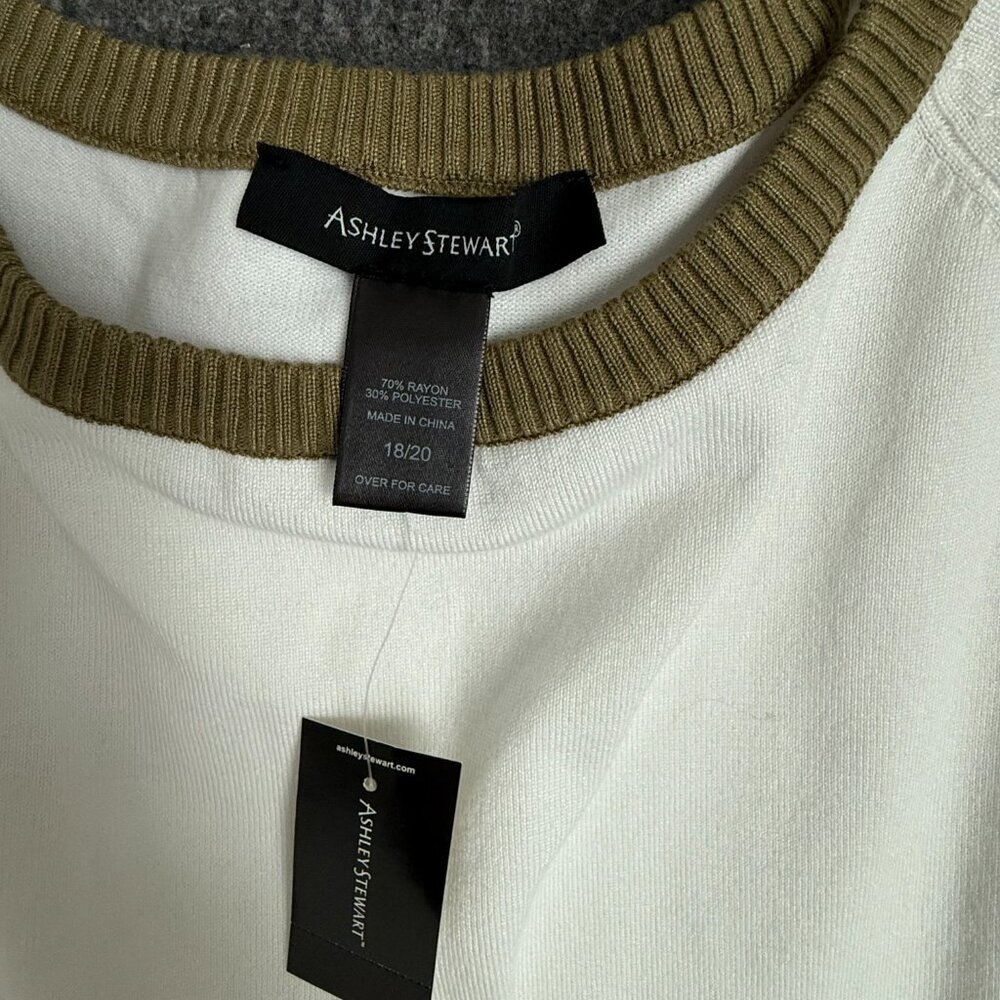 Ashley Stewart New Women White Sweater Sz 18/20 - Picture 3 of 7